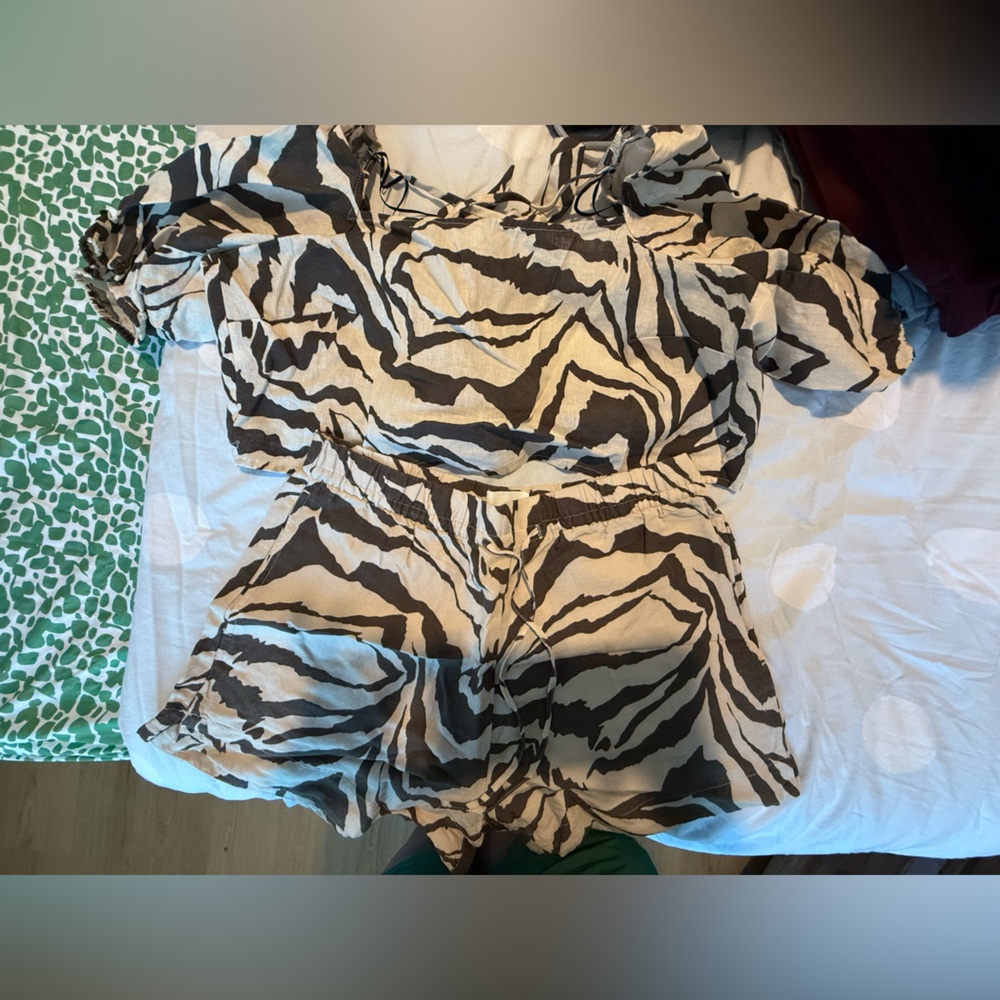 Zebra Print Shorts Set